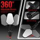 Adventure Motorcycle Mirrors - 360 Adjustable Foldable Rearview Mirrors with 7/8 Handlebar Mount & M8 M10 Screws Fit for ATV, Scooter, Dirt Bike, Street Bike, Snowmobile and More