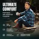 Inflatable Seat Cushion  Stadium, Airplane & Travel Comfort - 2 Inch Thick Self-Inflating Foam, Perfect for Bleachers, Camping, Office, Car - Includes Travel Bag and Carabiner (Khaki/Black)