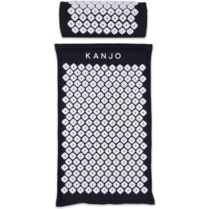 Kanjo Acupressure Mat and Pillow Set for Back Pain Relief & Neck Pain Relief, with Pressure Points for Muscle Pain Relief with Travel Bag - Black