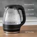 OVENTE Electric Kettle, 1.5L Borosilicate Glass Countertop Water Heater and Boiler for Coffee or Tea, BPA-Free, Auto Shut-Off, Boil-Dry Protection, Removable and Washable Spout Filter, Black KG83B