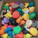 Liliiflora 60 Pack Rubber Ducks in Bulk, Random Assortment Mini Rubber Duckies, Bulk Party Favors for Kids, Bath Toys for Toddler, Suitable for Cruise Ship & Jeeps Ducking