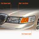 1998-2002 Mercury Grand Marquis Headlight Assembly for 98 99 00 01 02 Mercury Grand Marquis Chrome Housing Headlamp with Clear Lens Amber Reflector Left+Right Pairs(Not included Bulbs)