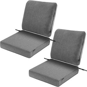 SUNROX 2 Pack Outdoor Chair Cushions Waterproof & FadeShield Patio Furniture Cushions, All-Weather Quick-Dry Deep Seat Cushions with DryMesh Drainage Replacement Cushions for Sofa Couch 23x25 Inch