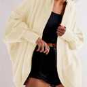 Women Oversized Hoodie Cardigan Jacket Casual Open Front Raglan Sleeve Sweatshirt 2026 Outfits with Pockets (Beige, XL)