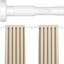 AIZESI 41-86 Inch Heavy Duty White Tension Curtain Rod - No Drilling, Adjustable, Rust-Resistant for Outdoor, Living Room, Window, Bathroom