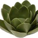 Boston International Stoneware Tealight Holder Decorations for Home Spa Meditation, 5.5", Sage Flower