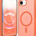 FNTCASE for iPhone 17e & iPhone 16e Case Matte: Magnetic Phone Cases with Screen Protector Drop Proof Compatible with Magsafe Slim Anti Yellowing Protective Translucent Cell Phone Cover (C-Orange)