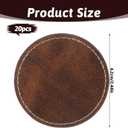 20 Pcs Leather Patches for Hats 2.4" x 2.4" Leather Hat Patches Brown Leatherette for Laser Engraving, Custom Fabric Repair and Sewing Laser Accessories for DIY Hats Backpacks