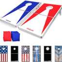 GoSports 4 x 2 ft Ultra Portable Cornhole Board Set - Choose LED Lights or Standard - Regulation Size Corn Hole Games for Adults, Perfect for Tailgating and Camping - Includes 8 Bean Bags & Rules