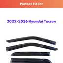 KPY Rain Guards Fit for 2022-2026 Hyundai Tucson, Out-Channel Window Visors Vent Wind Deflectors 4PC, Car Accessories for 22-26 Tucson