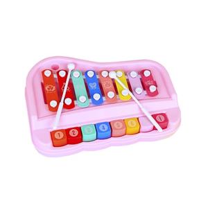 2 in 1 Piano Xylophone for Toddlers, 8 Multicolored Cause and Effect Toys Baby Xylophone, Musical Instrument Toy Piano for Toddlers(Pink)