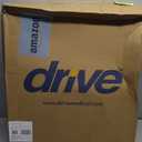 Drive Medical 11148-1 Folding Steel Bedside Commode Chair, Portable Toilet, Supports Individuals Weighing Up To 350 Lbs, with 7.5 Qt. Bucket and 13.5 Inch Seat, Grey