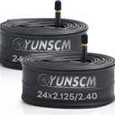 2-PCS 24" Bike Tubes 24x2.125/2.20/2.25/2.30/2.35/2.40 Bicycle Tubes Compatible with 24"x2.125"-2.40" AV32MM Schrader Valve/FV48mm Presta Valve Road Mountain Bike Bicycle Tire Tubes
