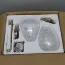 Brushed Gold Pendant Lights Kitchen Island 2 Pack, Modern Glass Pendant Light Fixtures with Hammered Glass and Rods, Adjustable Brass Hanging Light for Kitchen Sink Dining Room Bathroom