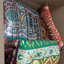 Nuogo 12 Pcs Bohemian Floor Cushions Bulk 15 Inch Boho Floor Sitting Pillows Yoga Mandala Meditation Pouf for Living Room Balcony Office Tatami(Square)