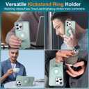 Hocase for iPhone 16 Pro Case 6.3", with Magnetic Ring Stand [Compatible with MagSafe] [Military Grade Protection] Slim Shockproof Translucent Protective Phone Case - Teal