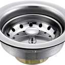 3-1/2 Inch SS Kitchen Sink Drain Strainer and Stopper, Drain Basket, Sink Drain Assembly