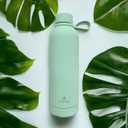 Ecco Joy Reusable Stainless Steel water bottles - insulated Water Bottle - Thermos soft touch with neck tags - travel water bottle - Long Lasting Hot or Cold Drinks  Teal