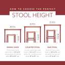 Linon Natural Barstool with Round Seat, 24-Inch