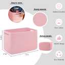 4 Pack Storage Baskets for Organizing Toys, Towels, and Clothes, Woven Basket for Shelves, Sturdy Nursery Cube Bins for Storage, 13''L x9''W x7.8''H, Pink