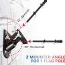 Barcetine American Flag Poles for Outside House - 5ft Tangle Free Flag Pole for House with Holder Bracket,Residential Flagpole Kit for Outdoor Porch Garage - Black
