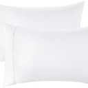 Bedsure Pillow Cases Standard Size Set of 2 - White Brushed Microfiber Pillowcases, Super Soft Pillowcase, Pillow Case Covers with Envelope Closure, Wrinkle, Fade and Stain Resistant, 20x26 Inches