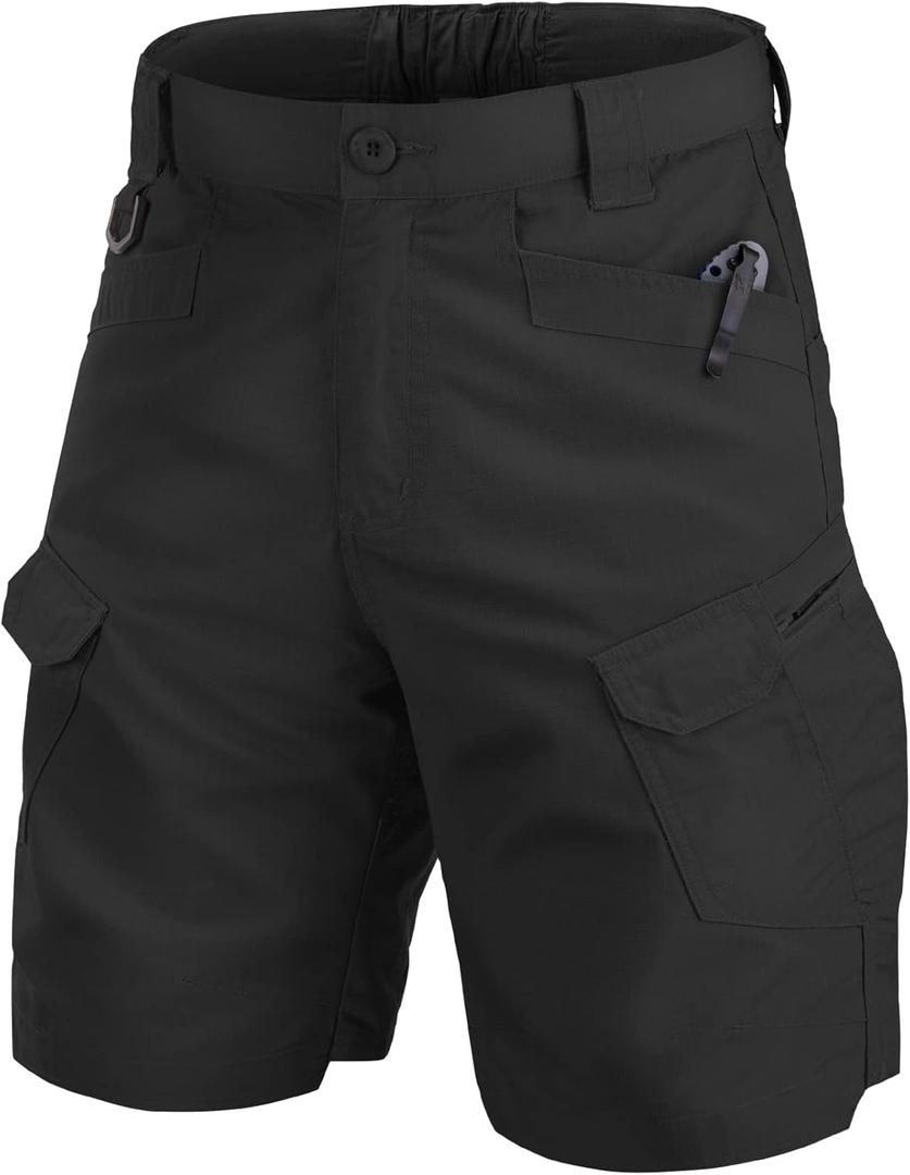 Jessie Kidden Mens Tactical Stretch Outdoor Cargo Shorts Wear Resistant Rip Stop Work Hiking Fishing Shorts (29, 6223 Black)
