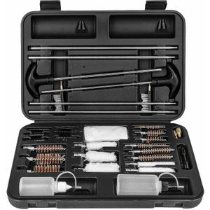 Universal Gun Cleaning Kit for Pistol, Shotgun, Rifle, Handgun, Airgun, Revolver, Cleaning Kit with Brushes, Jags, Slotted Tips, Portable Case