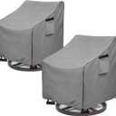 Okcool Outdoor Swivel Chair Cover 2 Pack,Outdoor Furniture Patio Chair Covers Waterproof Clearance,(33"W x 35"D x 38.5"H) Outdoor Lawn Patio Furniture Covers,Grey