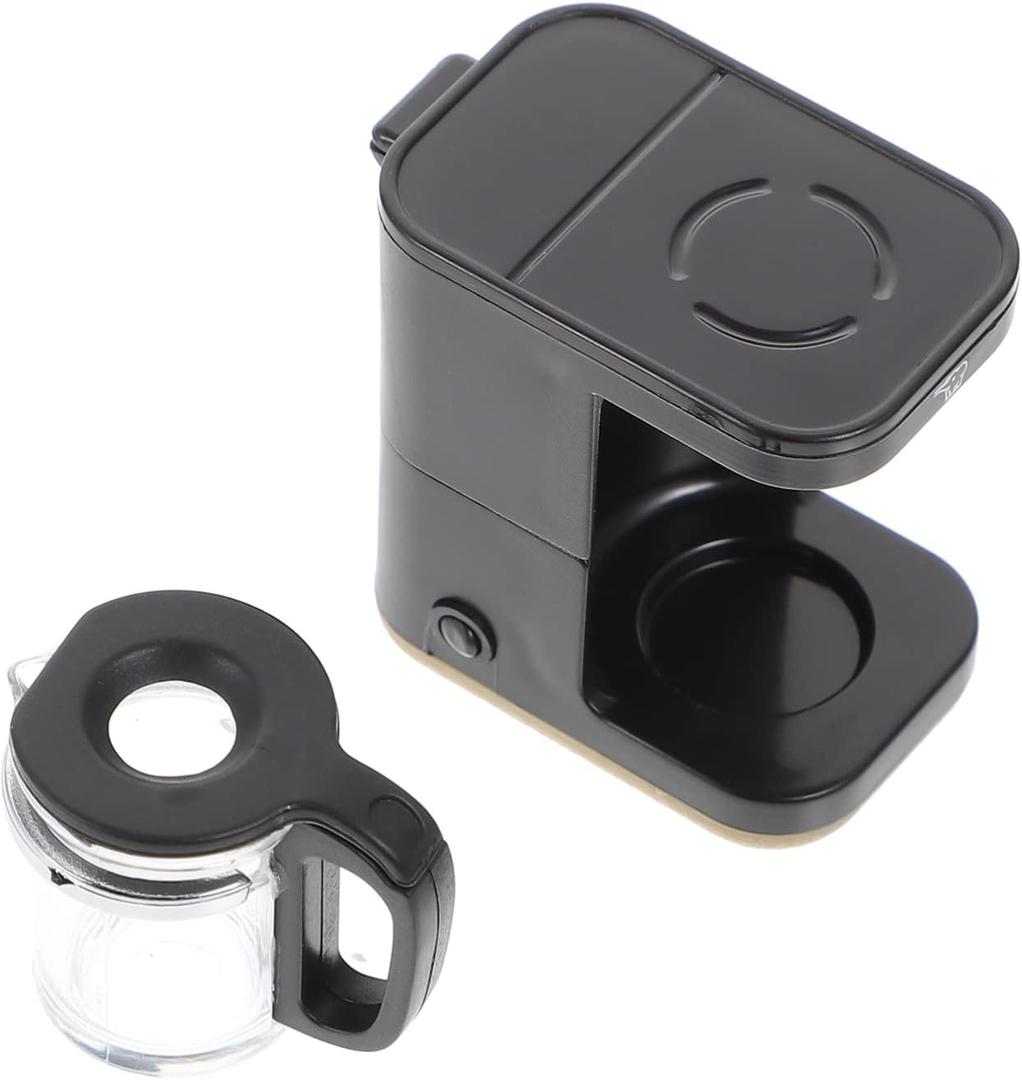 TOYANDONA Miniature Coffee Maker, Black - Dollhouse Kitchen Accessory, 1:12 Scale