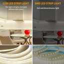 COB LED Strip Lights 50ft,3000K DC 24V Dimmable Warm White Flexible LED Rope Lights for Bedroom,with Remote and app Control LED Lights Strip for Living Room, Shelf, Cabinet