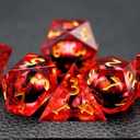 Dungeons and Dragons Dice Set,Liquid Core Dragon Eye Dice Set,Polyhedral Dice Set for TTRPG (Big Red)
