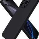 ORNARTO Compatible with iPhone 16 Pro Max Case 6.9", Slim Liquid Silicone 3 Layers Soft Gel Rubber Shockproof Protective Case with Anti-Scratch Microfiber Lining-Black