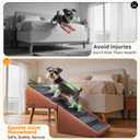 Dog Stairs & Ramp for High Bed & Couch, 22.8" 6-Step Foldable Split Ottoman | Non-Slip Joint Relief Pet Steps for Small/Medium/Large Dogs, Senior/Injured, Converts to Bedside Footstool, Solid Wood Frame