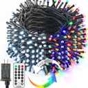 Brizled Christmas Lights Outdoor, 180.4ft 500 LED Color Changing Christmas String Lights with Remote, 11 Modes Christmas Tree Lights Cool White & Multicolor Green Wire Xmas Lights for Xmas Party Home