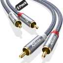 RCA Cable, 2-Pack (8 Feet) 2-RCA Male to 2-RCA Male Subwoofer Audio [Shield, Hi-Fi Sound] Nylon Braided Cable for HDTVs, Home Theater, Gaming Consoles, Hi-Fi Speakers, DVD Players & More