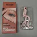 C-Shaped Heated Eyelash Curler Fast Heat Up in 5s - Rechargeable Electric Eyelash Curler for 24H Long Lasting Curls - Safe Anti-Burn Lash Curler Elevate Your Beauty with Stunning Lashes (Pink, L)