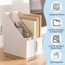 Rempry Magazine File Holders White, Foldable Cardboard Document Organizer Boxes with Labels, Space-Saving Storage for Office, Home, School, 10x3.3x12 Inchs, 6 Pack