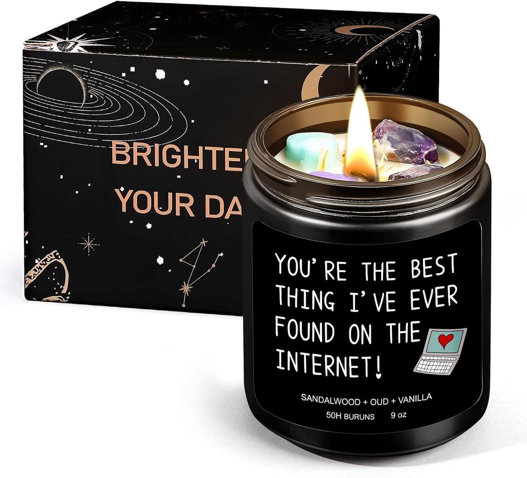 Black Scented Candles for Men, 9oz Aromatherapy Candles at Home, Funny Birthday Gifts Valentines Day Gift for Men Him Boyfriend Husband Brother Coworker