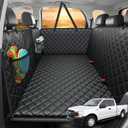 2026 Upgraded Back Seat Extender for Dogs -Large Hard Bottom Dog Car Seat Cover Holds 550lbs, Waterproof Dog Hammock Pet Bed with High-Density Foam Non-Slip Backseat Protector