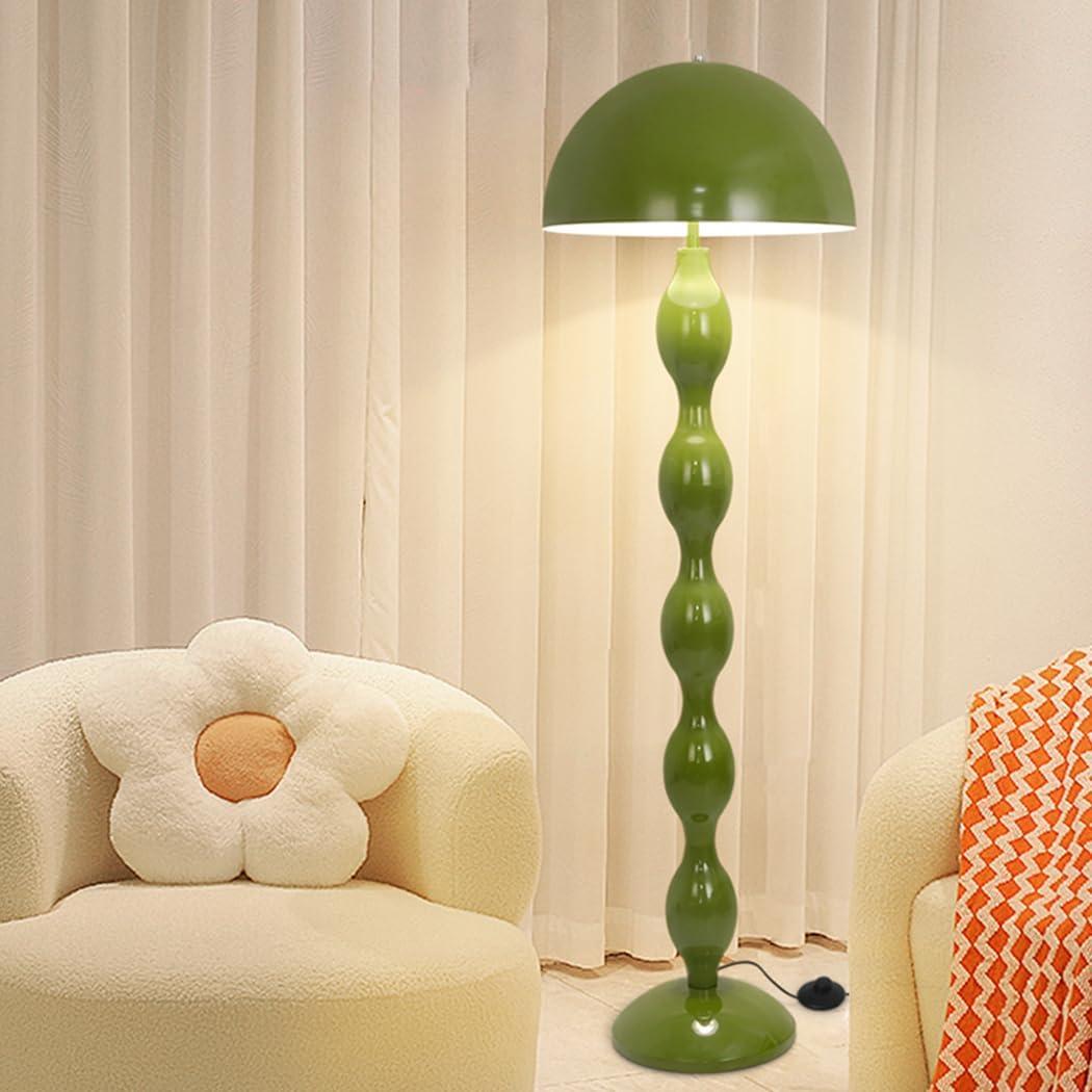 Floor Lamp Creative Green Mushroom Lamp, Standing Lamp with Foot Switch, Creamy Style Modern Tall Lamp for Living Room, Bedroom, Office, Corner, E26/E27 Bulbs Compatible