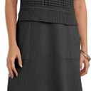 Summer Crochet Two Piece Skirt Set for Women, Short Sleeve Sweater Top and Midi Skirt Set (Large, Black)