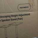 Pyle Speaker Stand Pair of Sound Play 1 and 3 Holder - Telescoping Height Adjustable from 26 - 52 Inch High Heavy Duty Three-point Triangle Base w/ Floor Spikes and 9 Square Platform, Black