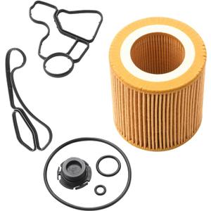 Engine Oil Filter Housing Gasket Cooler Seal Kit Compatible With BMW Vehicle X1 X3 X5 N26 N52 N54 N56 E60 E90 E91 128i 135i 328i 328xi 330i 330xi 335i 335is 335xi 530i 535i 535xi Replace# 11427566327