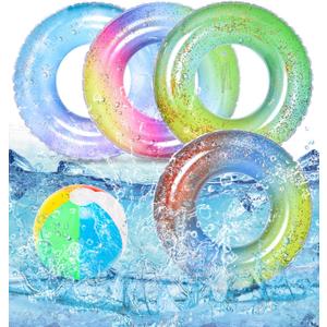 Bennol 3 PCS Swimming Rings with 1 Beach Ball Inflatable Pool Floats for Kids Adults 32.5'' Fruits Pool Floaties Rings Tube Toys for Summer Beach Water Float Party, Swimming Pool, Ocean, Beach Time Bennol 3 PCS Swimming Rings with 1 Beach Ball Inflatable Pool Floats for Kids Adults 32.5'' Fruits Pool Floaties Rings Tube Toys for Summer Beach Water Float Party, Swimming Pool, Ocean, Beach Time