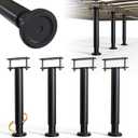 4-Piece Adjustable Height Bed Support Legs, Extra Sturdy Steel with Wider Rubber Base,King, Queen (10"-16.5")