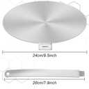 9.5 Inch Stainless Steel Heat Diffuser Plate Induction/Gas/Glass Cooktop Converter Plate with Removable Handle, Durable and Heat Conductive