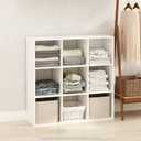 Furinno PELLI Closet Organizers and Storage, 9-Cube Closet Organizer, Open Shelf Closet Storage, for Wardrobe, Bedroom, Living Room, White