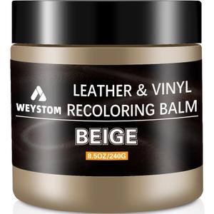 Leather Recoloring Balm - Beige Leather Repair Kit for Furniture, Leather Dye & Paint to Recolor, Restore & Repair Faded, Cracked, Peeling Leather (8.5OZ without Oil)