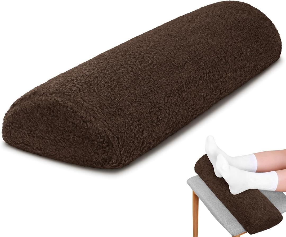Sintuff Recliner Leg Rest Cushion Sofa Footrest Pillow with Cover Half Moon Bolster Pillow Under Knee Pillow for Sleeping On Back Alleviating Pain, 19.7 x 8 x 3.5 Inch (Coffee)